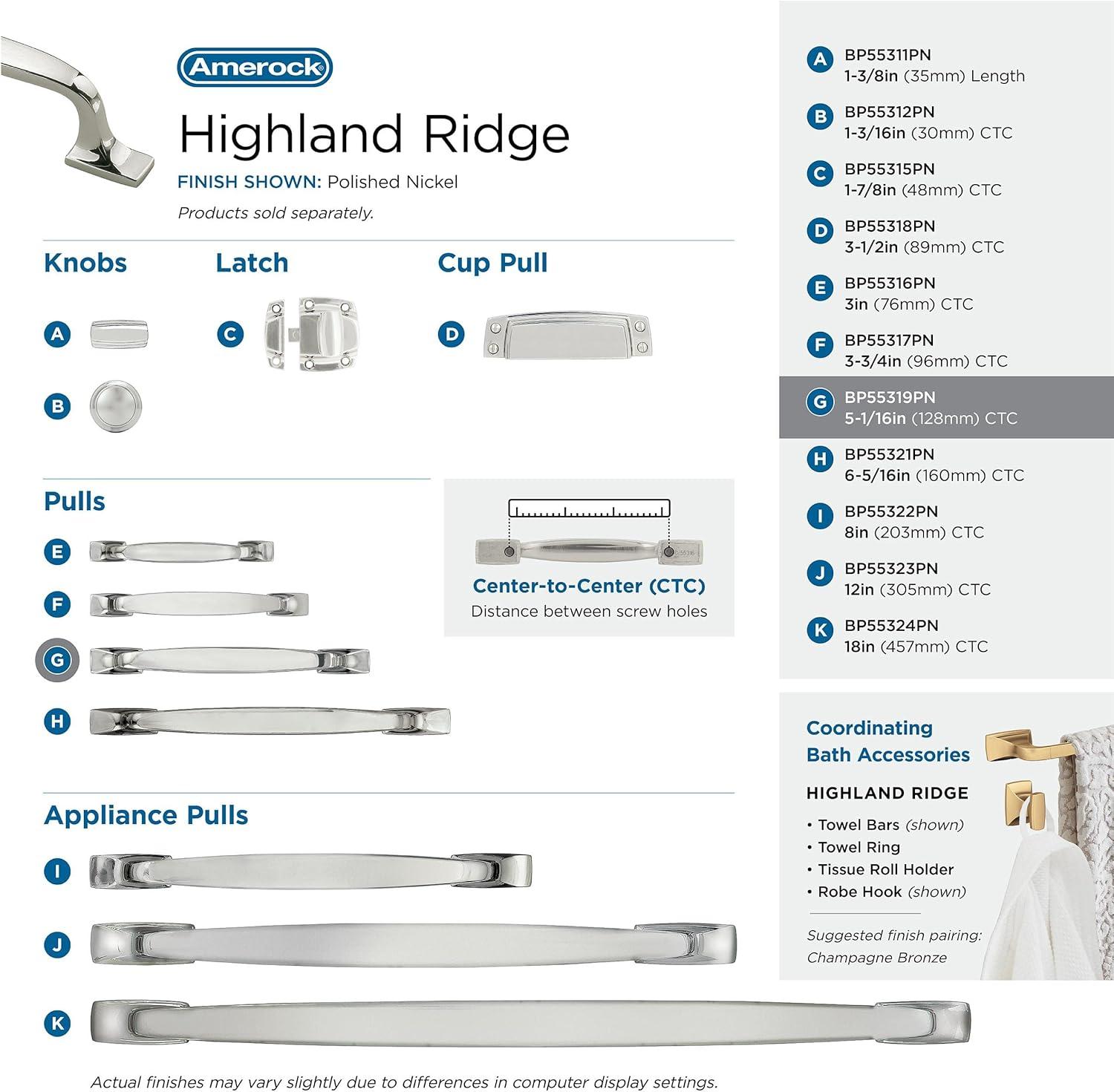 Amerock Highland Ridge Cabinet or Drawer Pull