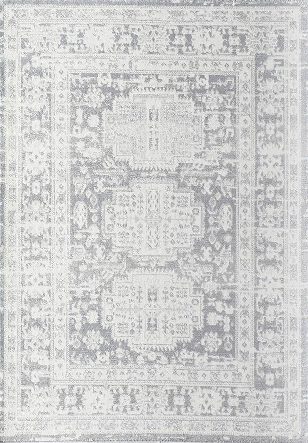 Rugs America Gallagher GL55G Canvas Sundara Vintage Transitional Gray Area Rug for Dining Room Rug Neutral Rug Living Room Rug Kitchen, 2'6"x8'