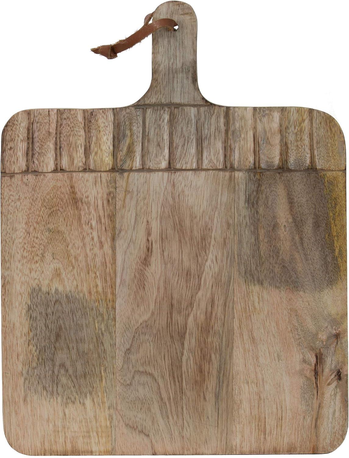 Wide Rectangle Hand Carved Wood Serving Cutting Board - Foreside Home & Garden