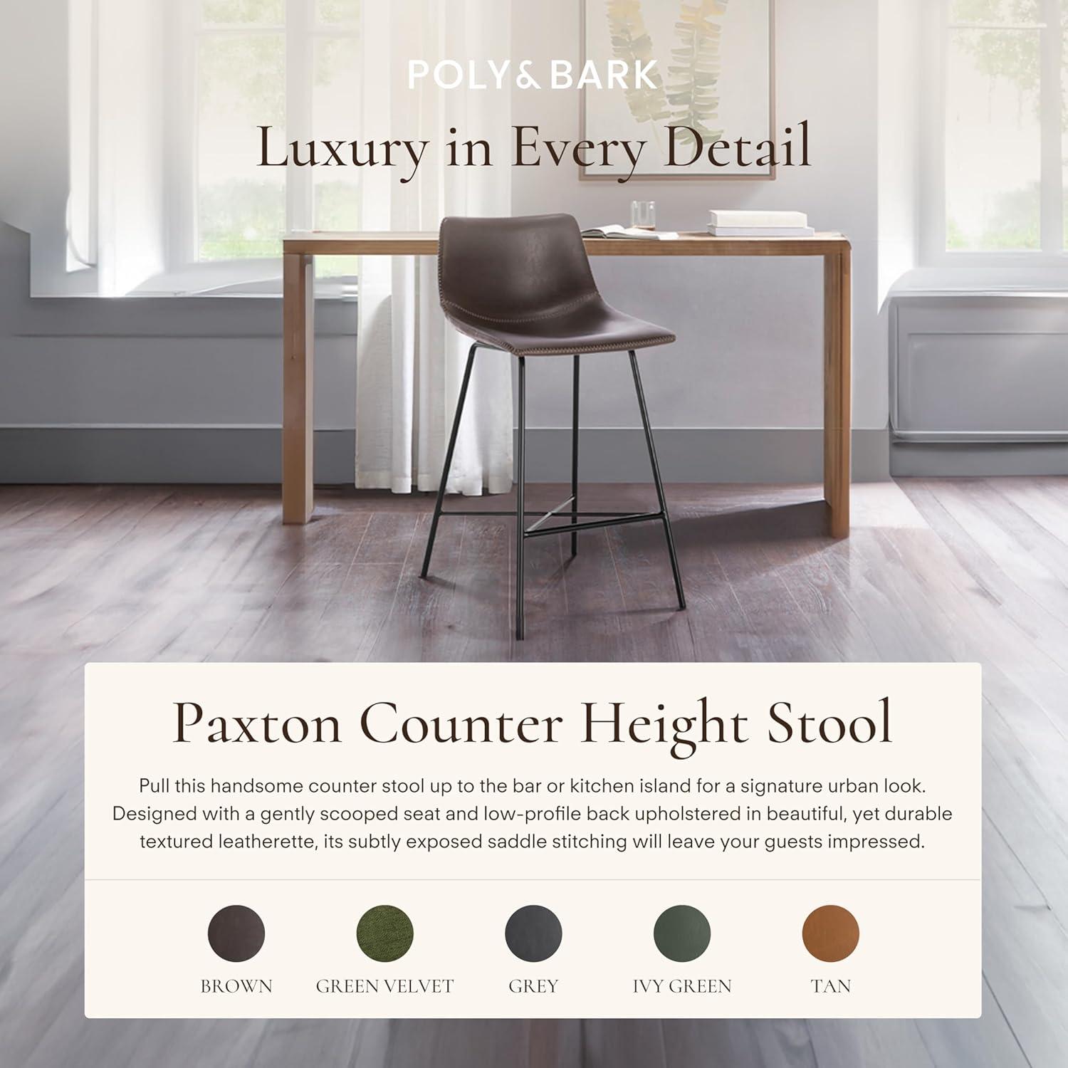 5Rcom 600 lbs Counter Height Bar Stools Set of 3, 24 Inch Faux Leather Barstools with Back, Bar Chairs with Metal Legs for Kitchen Island, Dining Room, Party Room & Restaurant, (Brown)