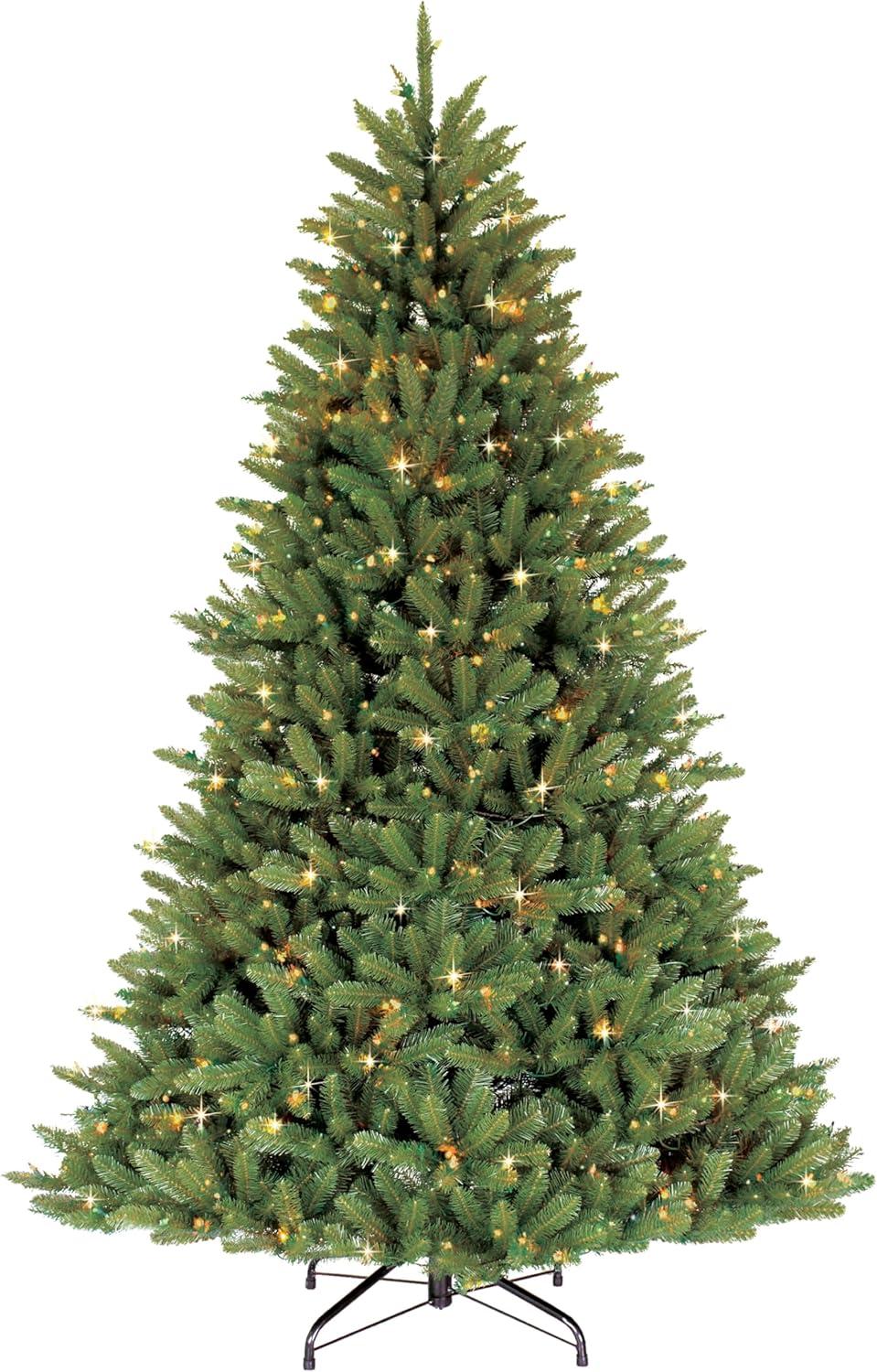 7.5-Foot Green Pre-Lit Fraser Fir Artificial Christmas Tree