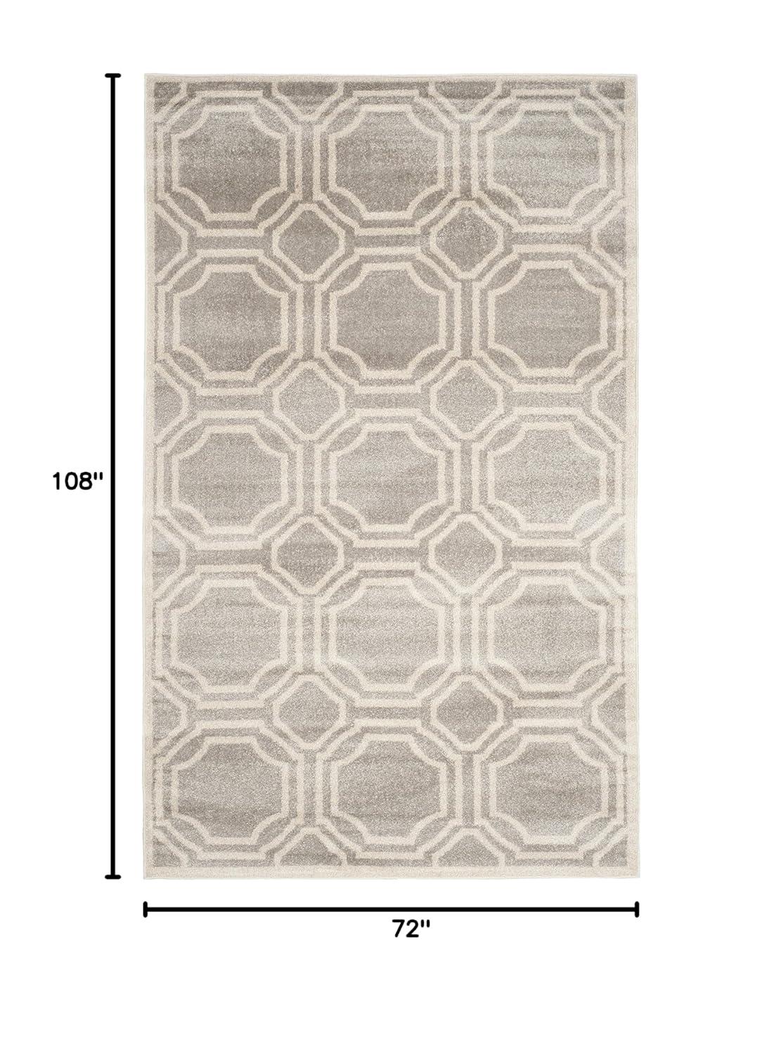 Amherst AMT411 Power Loomed Area Rug - Light Grey/Ivory - 6'x9' - Safavieh.