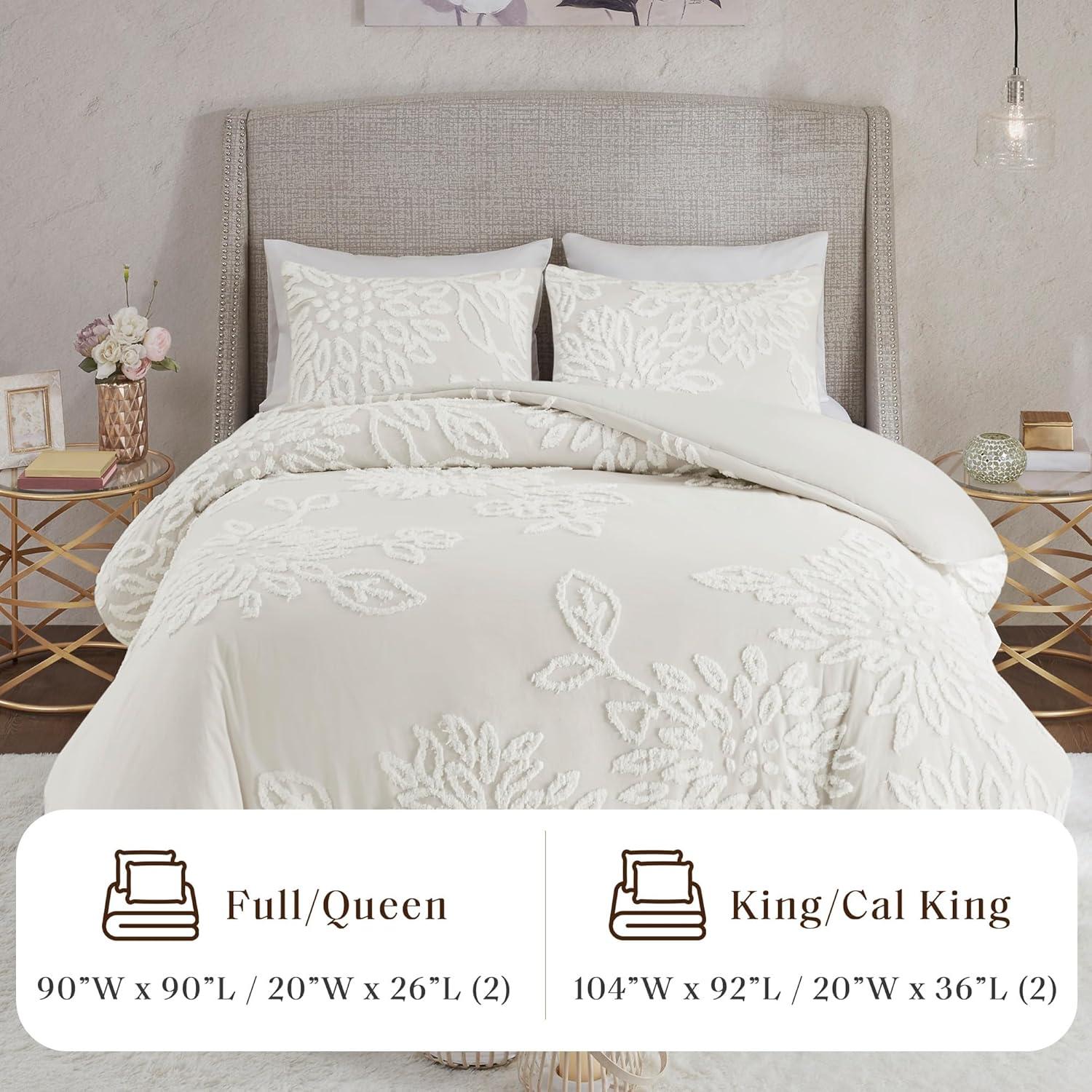 Kelly Clarkson Home Gwyneth 3 Piece Tufted Cotton Chenille Floral Duvet Cover Set