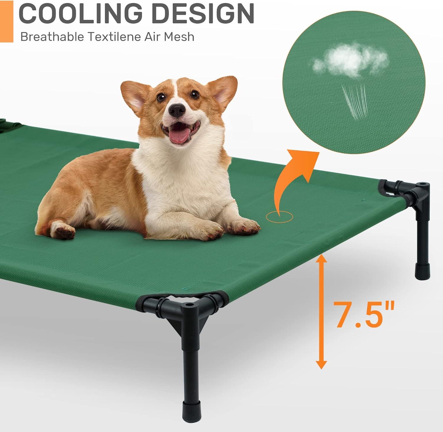 Tucker Murphy Pet™ Elevated Dog Bed With Canopy, Outdoor Dog Cot With Removable Canopy Shade Tent, Raised Pet Cot