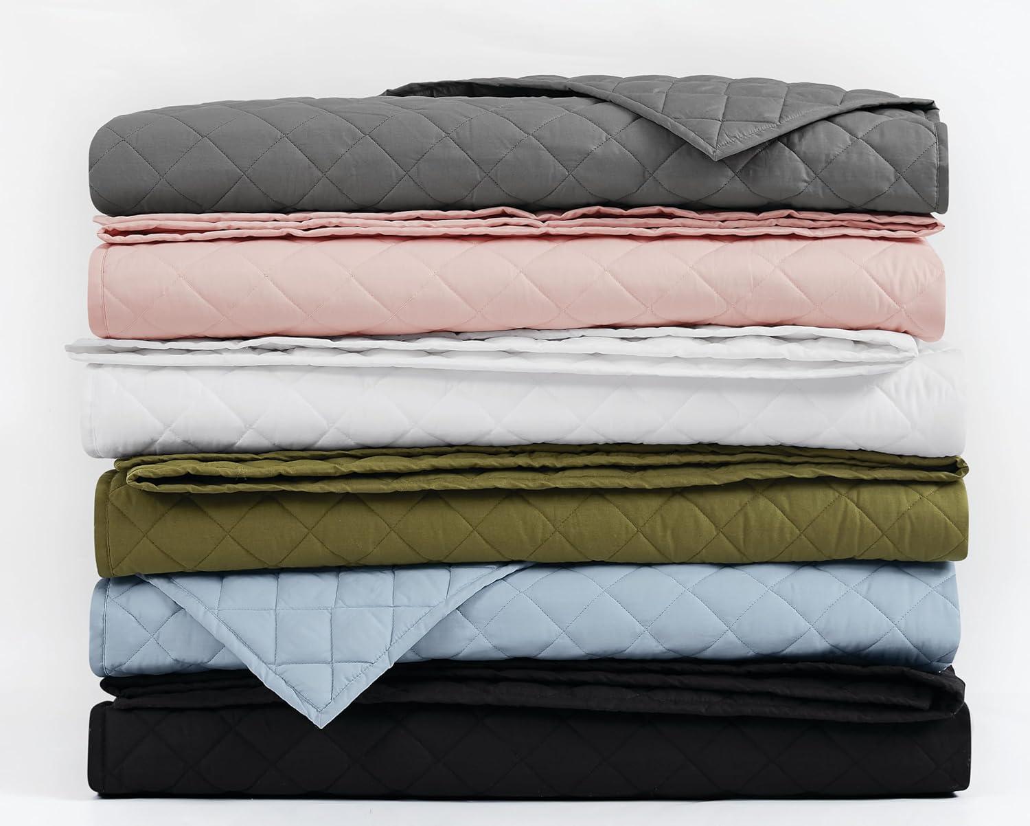 Cannon 3pc King Percale Quilt Set White
