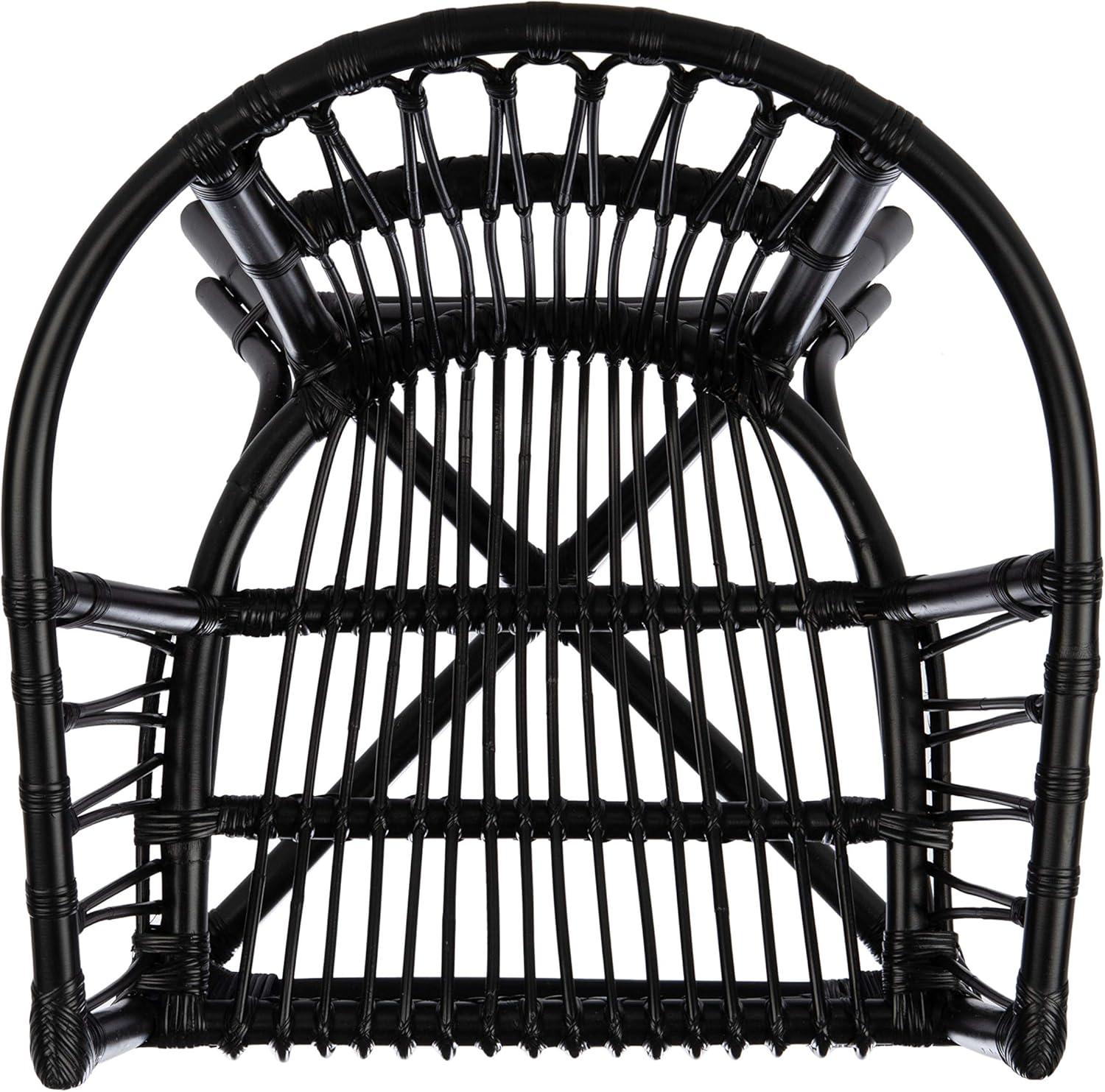 SAFAVIEH Adriana Solid Rattan Armchair, Black, Set of 2