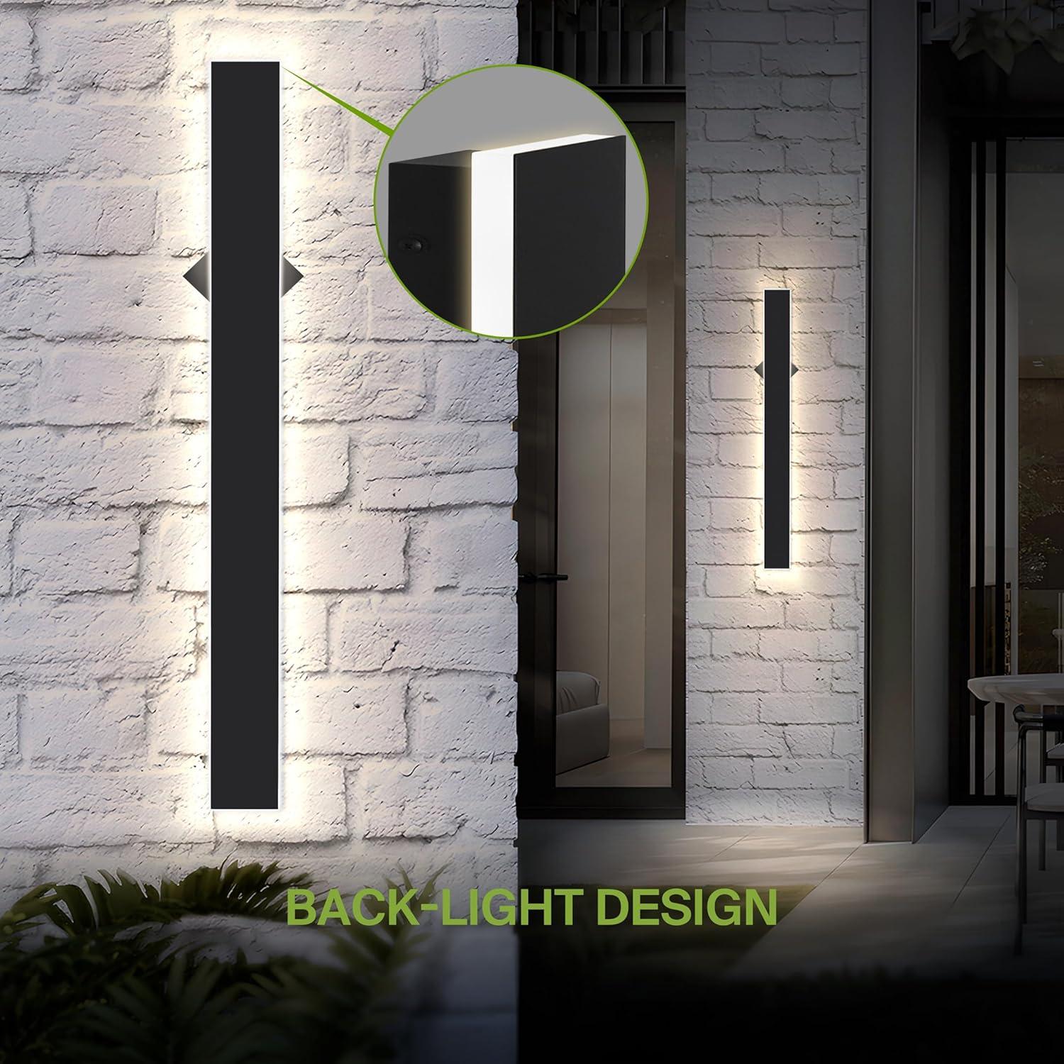 36-Inch Black Dimmable LED Wall Sconce