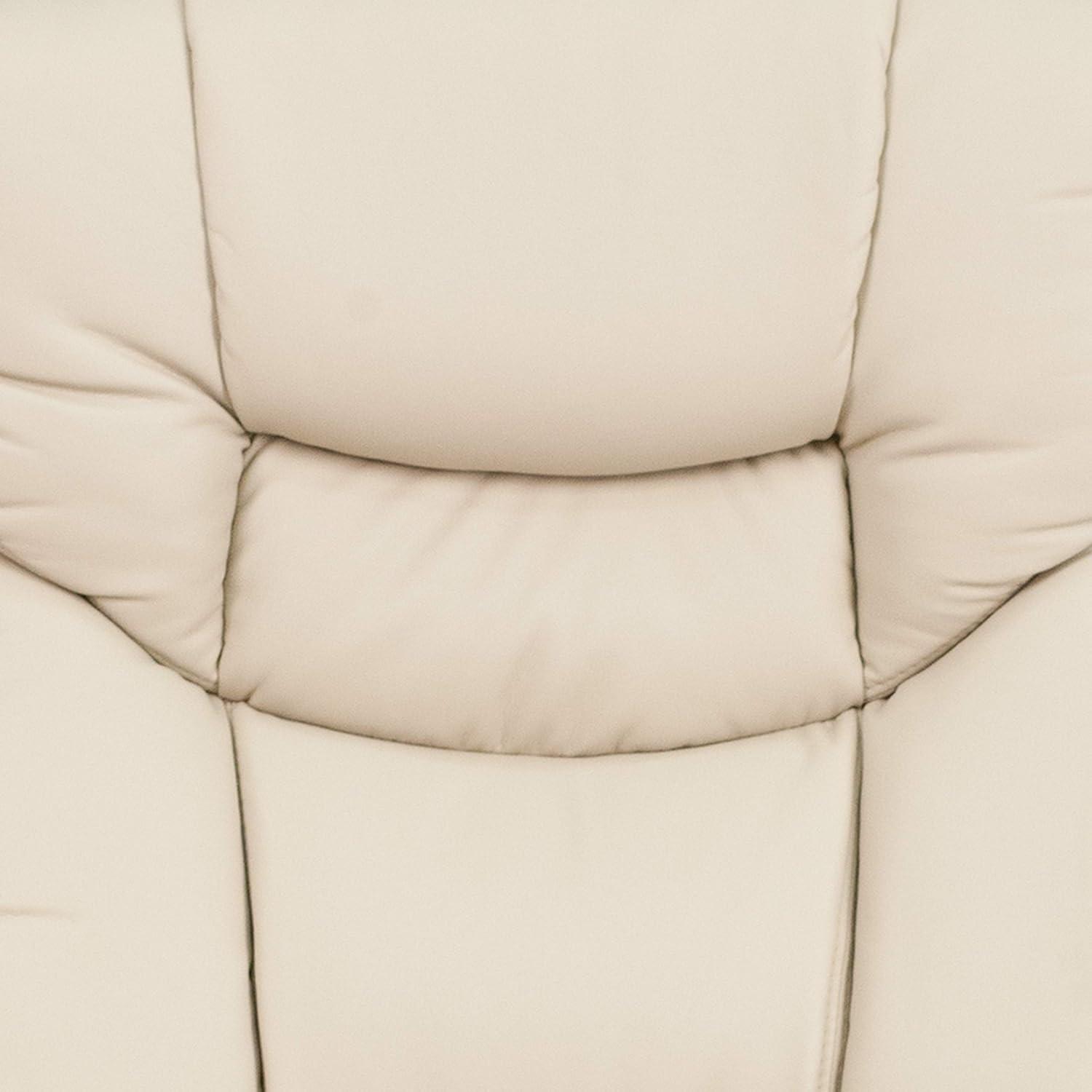 Flash Furniture Recliner Chair with Ottoman | Beige LeatherSoft Swivel Recliner Chair with Ottoman Footrest
