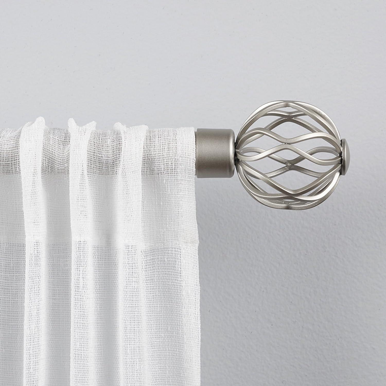 Exclusive Home 66"-120" Ogee Curtain Rod - Matte Silver