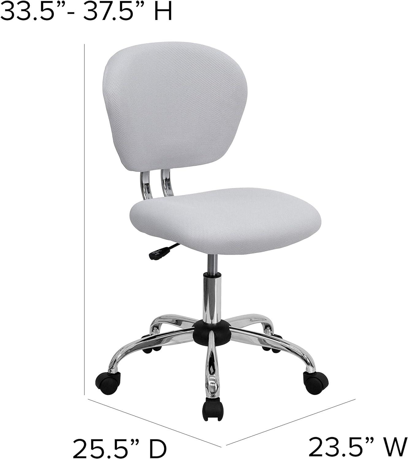 Emma and Oliver Mid-Back Mesh Padded Swivel Task Office Chair with Chrome Base