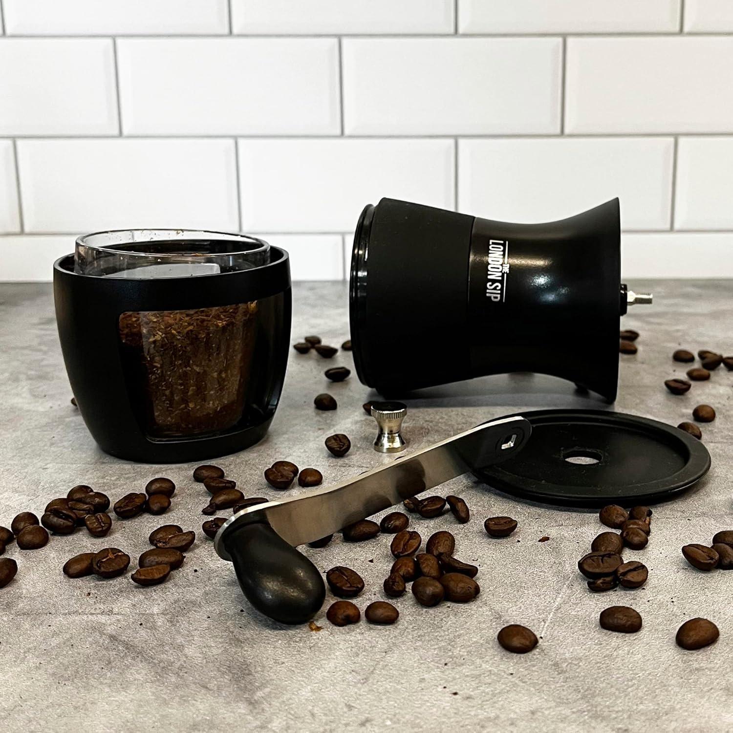 London Sip Glass Manual Conical Burr Coffee Grinder