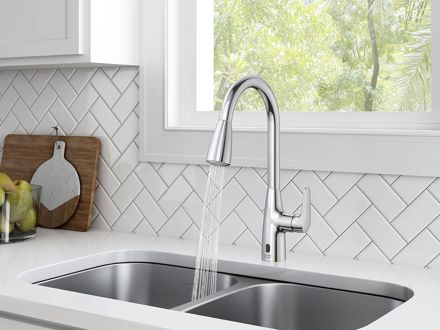 Chrome Touchless High-Arc Kitchen Faucet with Pull-out Spray