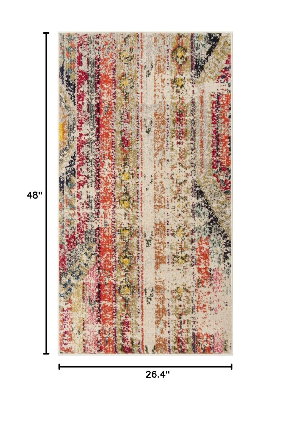 Monaco MNC222 Power Loomed Indoor Accent Rug - Light Grey/Multi - 2'2"x4' - Safavieh.