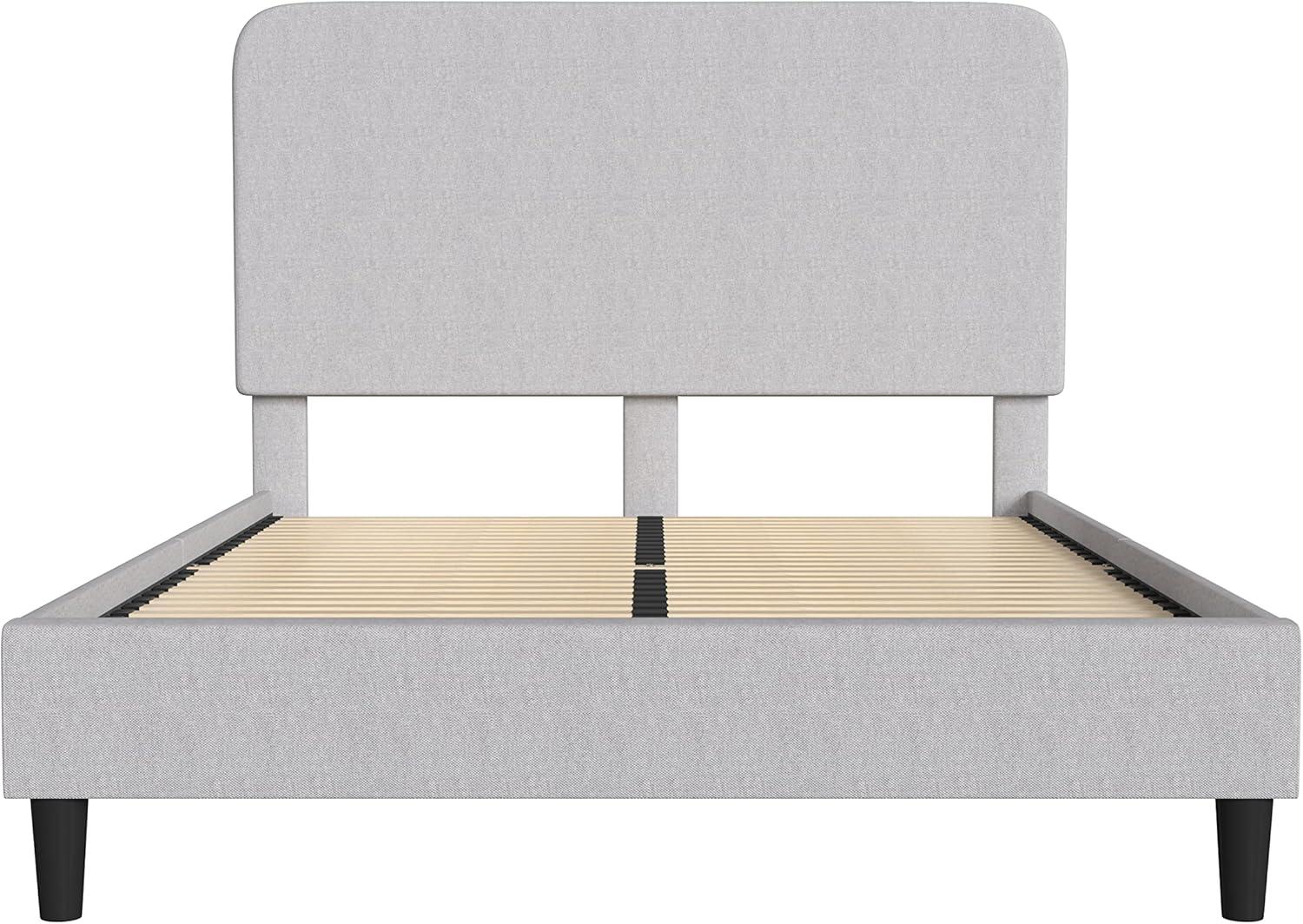 Flash Furniture Addison Fabric Upholstered Platform Bed, Light Grey, Queen