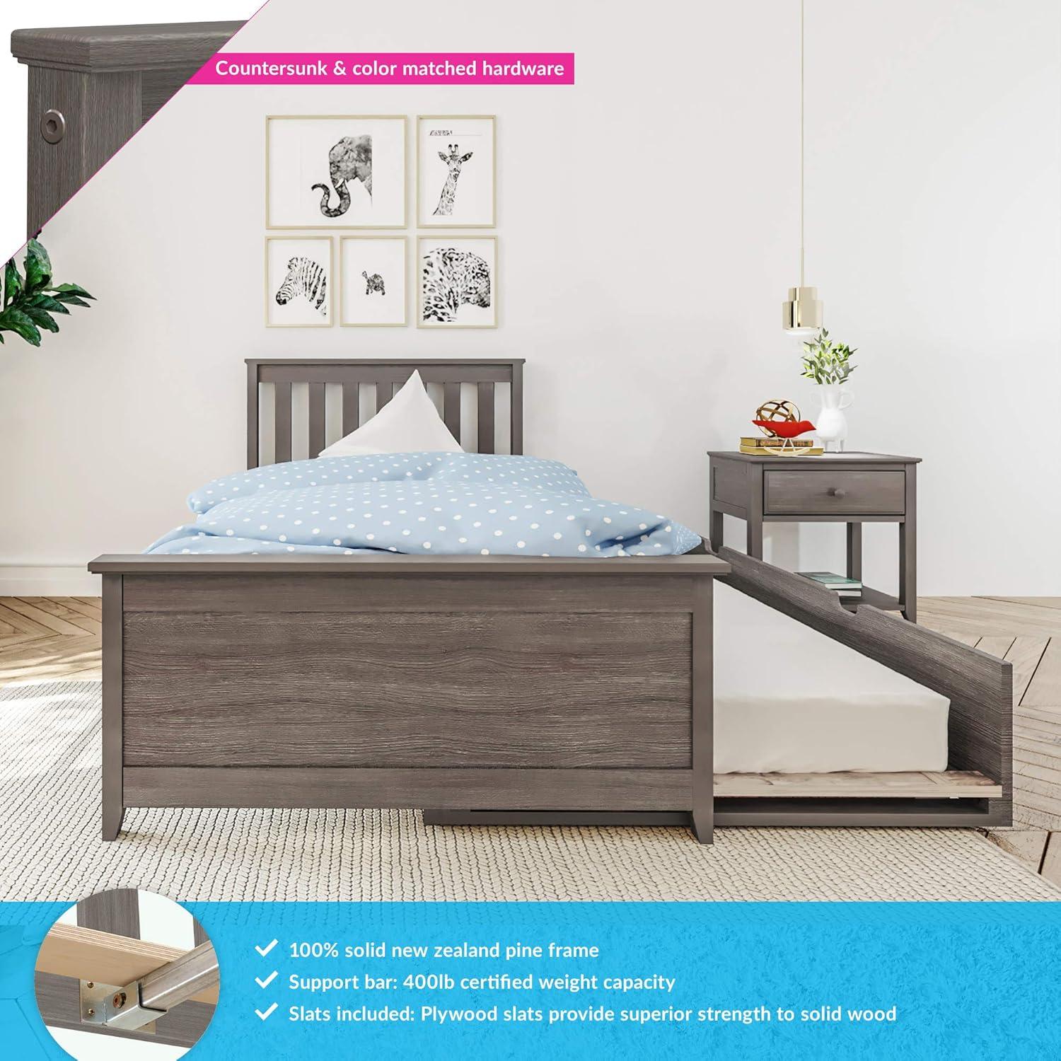 Max & Lily Twin-Size Bed with Trundle, Clay