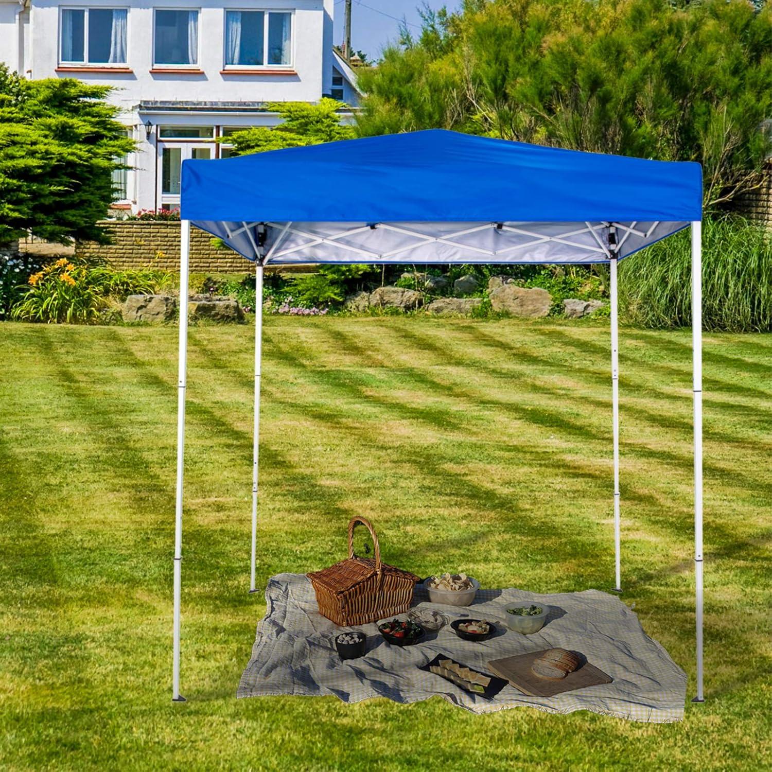 Royal Blue 6x4 Ft Waterproof Pop-Up Canopy Tent with Carry Bag