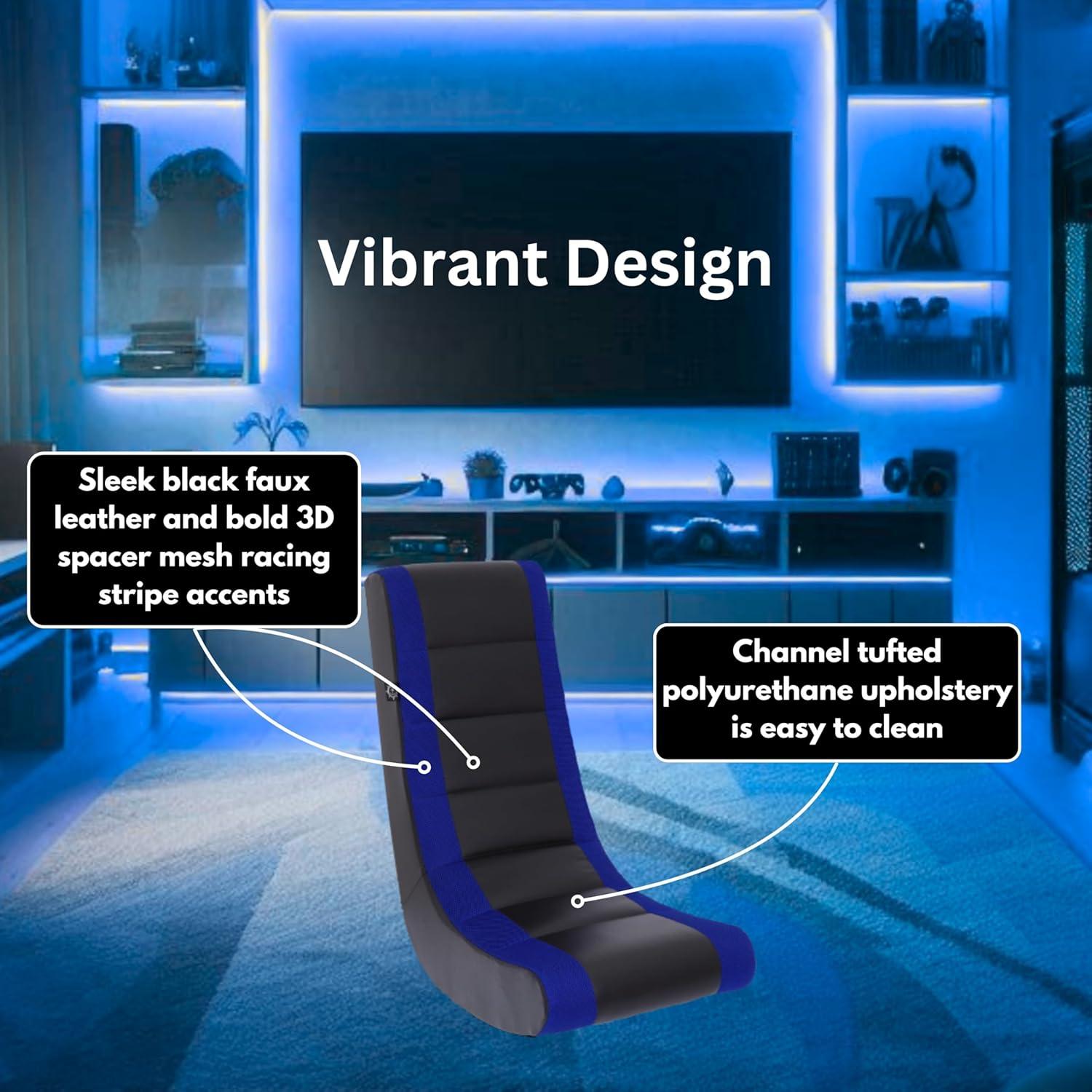 Video Rocker Gaming Chair Black/Blue - The Crew Furniture