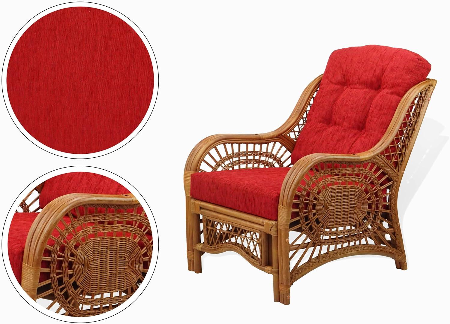Bay Isle Home™ Malibu Lounge Set Of 4: 2 Natural Rattan Wicker Chairs, Loveseat And Coffee Table W/Glass Handmade, Natural Color