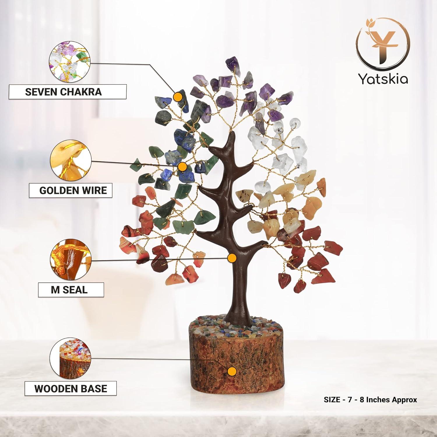 Crystal Tree Of Life 7 Chakra Healing Crystal Trees for Home Office Decoration Crystal Decor Money Bonsai Trees for Positive Energy