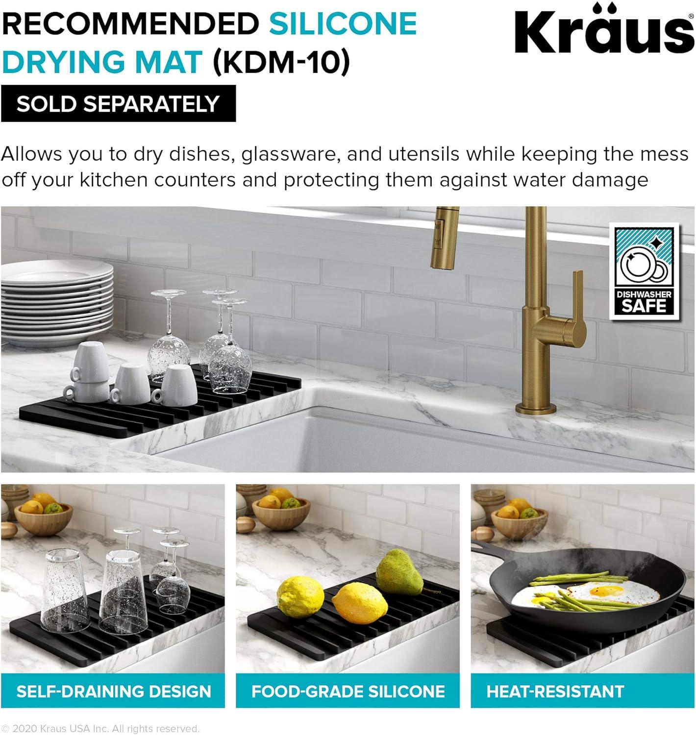 KRAUS Standart Pro Apron Front Farmhouse 16 Gauge Single Bowl Stainless Steel Kitchen Sink