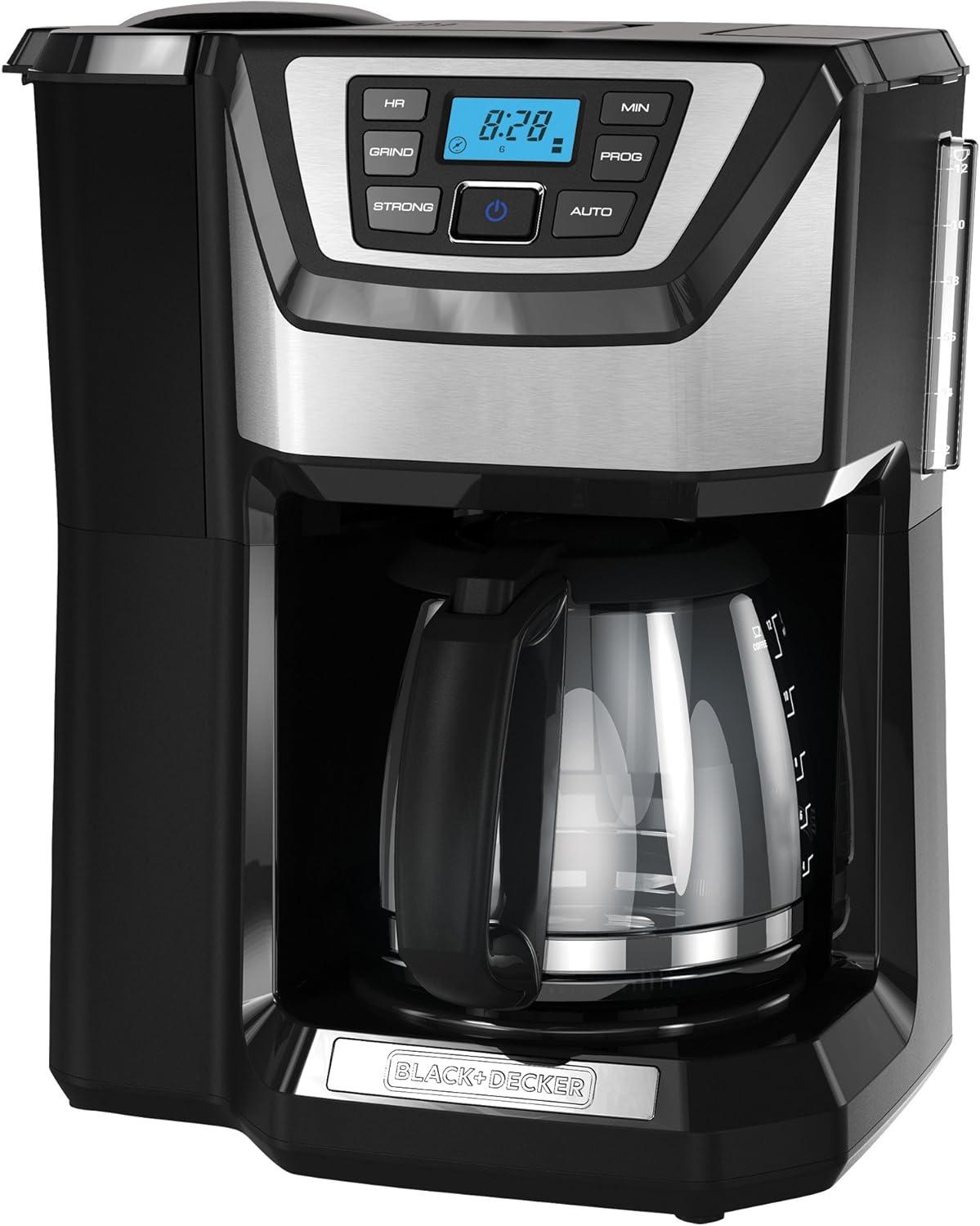 Black & Decker 12 Cup Mill and Brew Black & Stainless Steel Coffee Maker