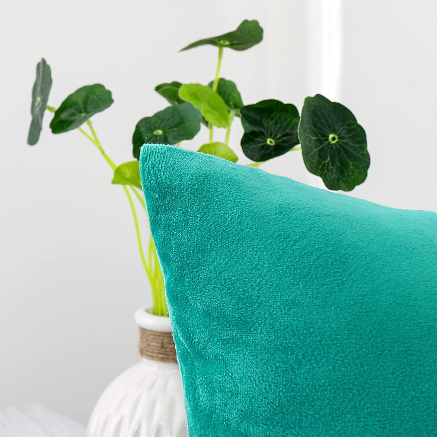 PAVILIA Set of 2 Throw Pillow Covers, Decorative Velvet Square Cushion Cases for Bed Sofa Couch Bedroom Living Room, Red/20 x 20