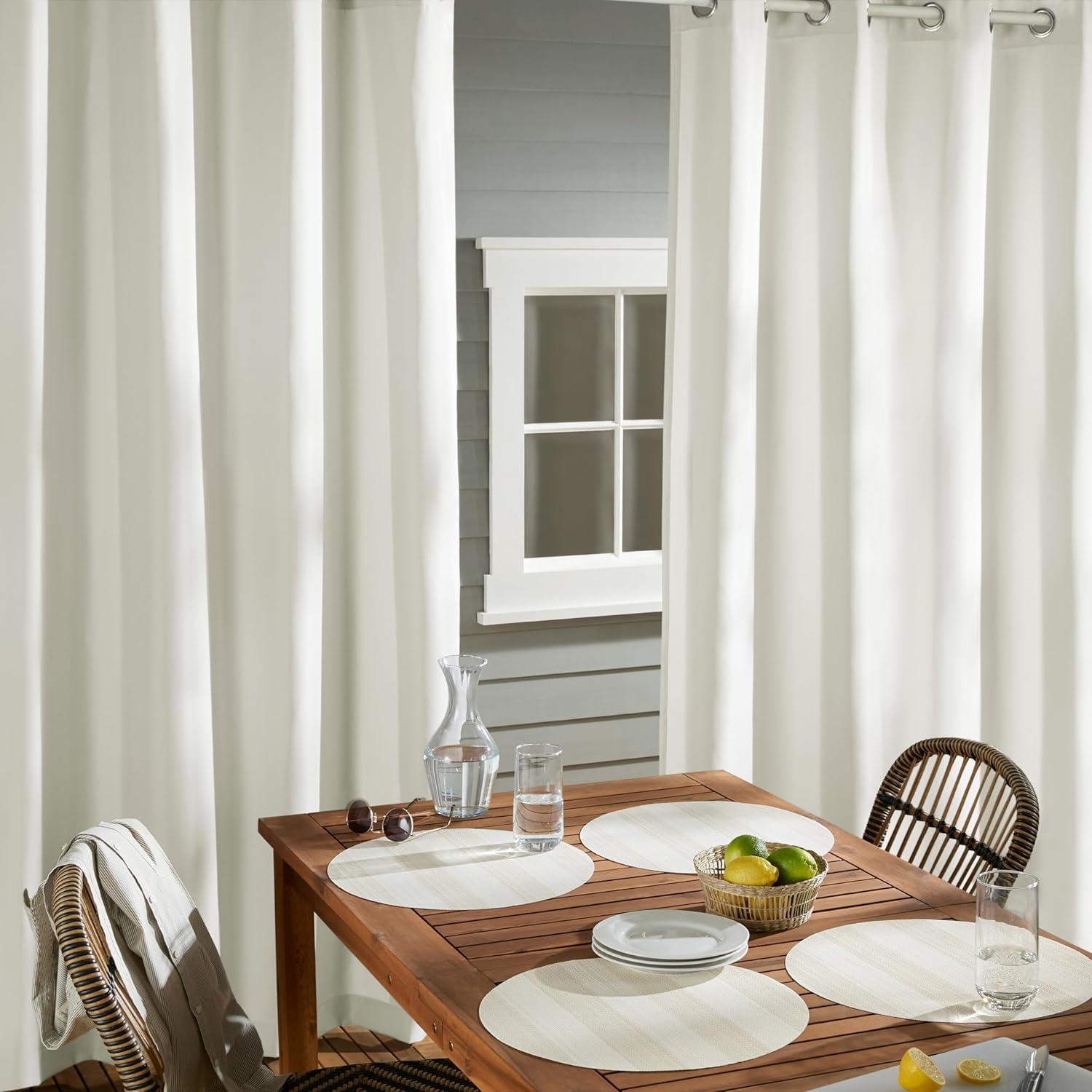 Set of 2 Indoor/Outdoor Solid Cabana Grommet Top Curtain Panels - Exclusive Home