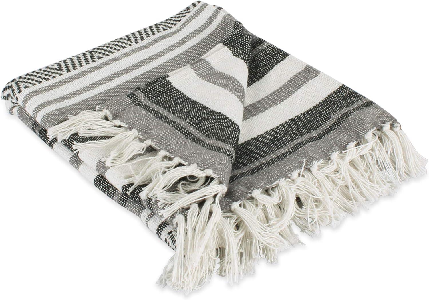 50"x60" Farmhouse Woven Striped Throw Blanket with Fringe - Design Imports