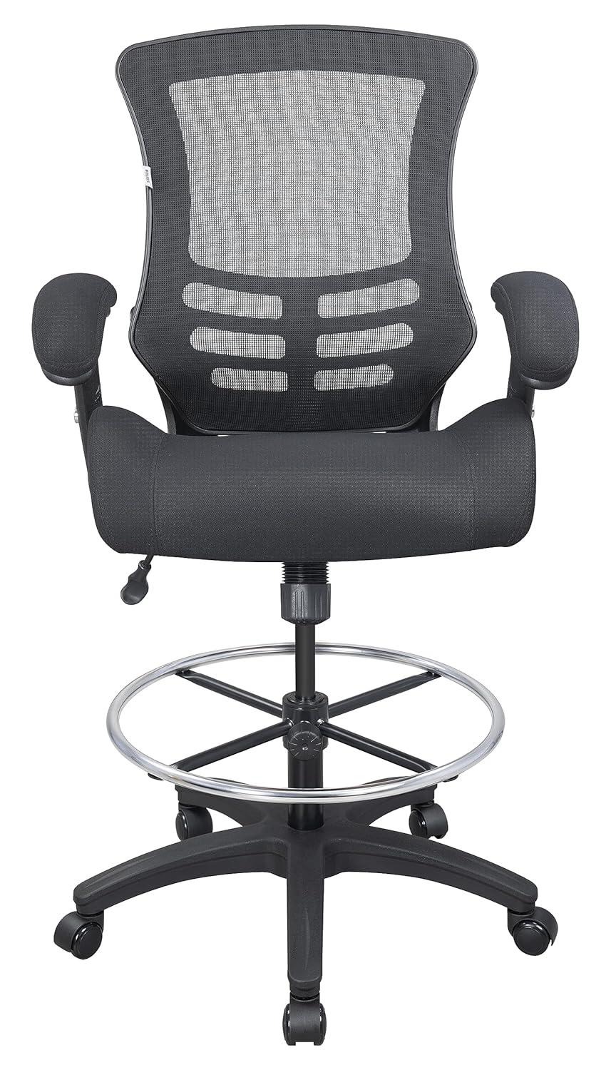Archimedes Mid-Back Swivel Office Chair with Foot Ring and Flip-Up Arms