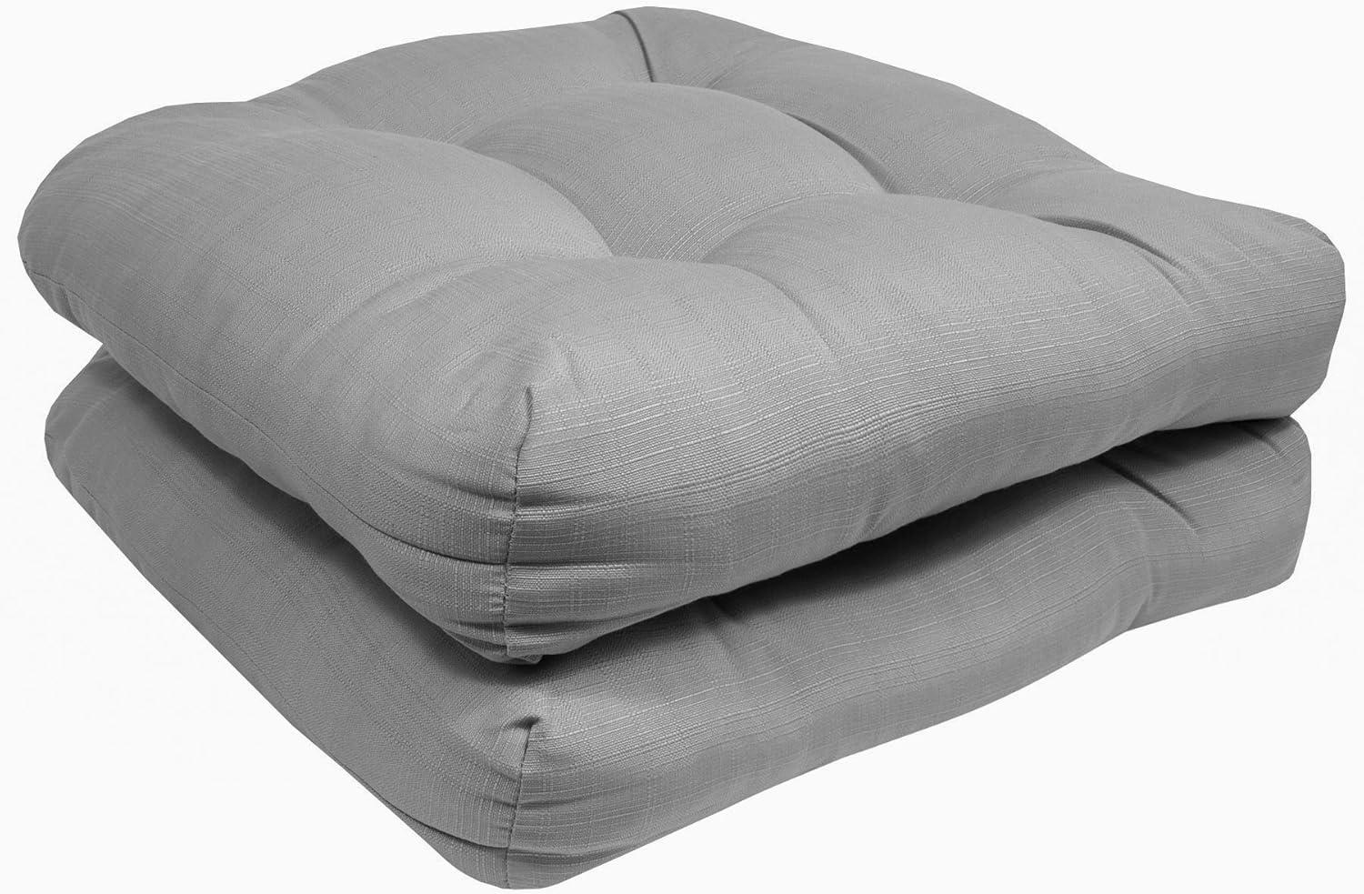 Patio Cushions Outdoor Chair Pads Thick Fiber Fill Tufted 19" x 19" by Sweet Home Collection®