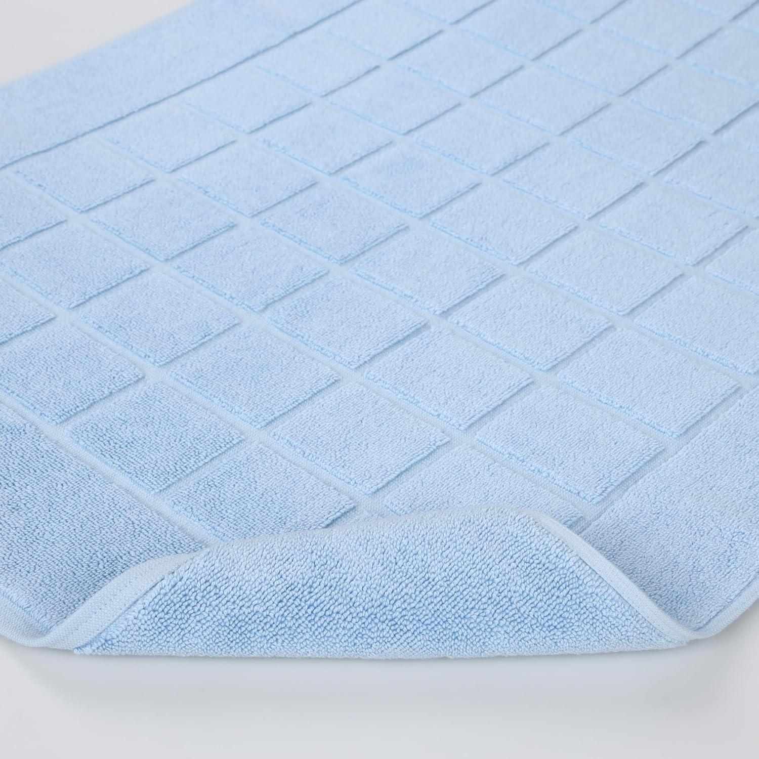 Superior Nora Cotton Terry Solid Absorbent Thick Checkered Washable Bath Mat Set Of 2 | AllModern