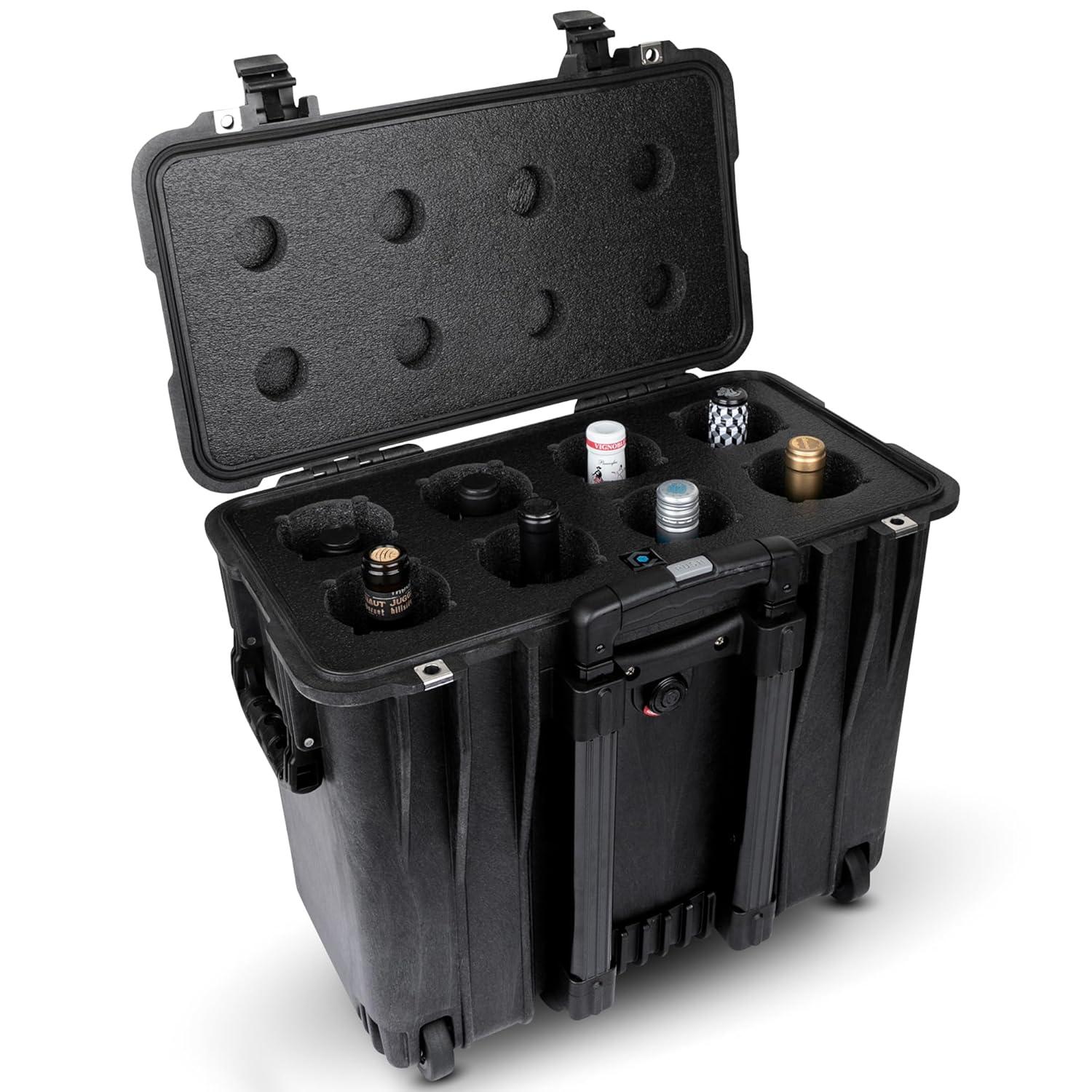 CasePro 8-Bottle Wine Carrier with Wheels