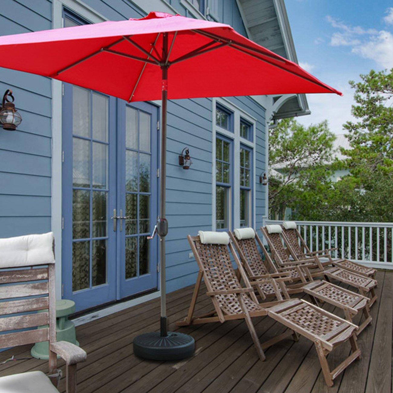 Costway 20'' Round 23L Water Filled Umbrella Base Stand Self-filled Patio Furniture Black