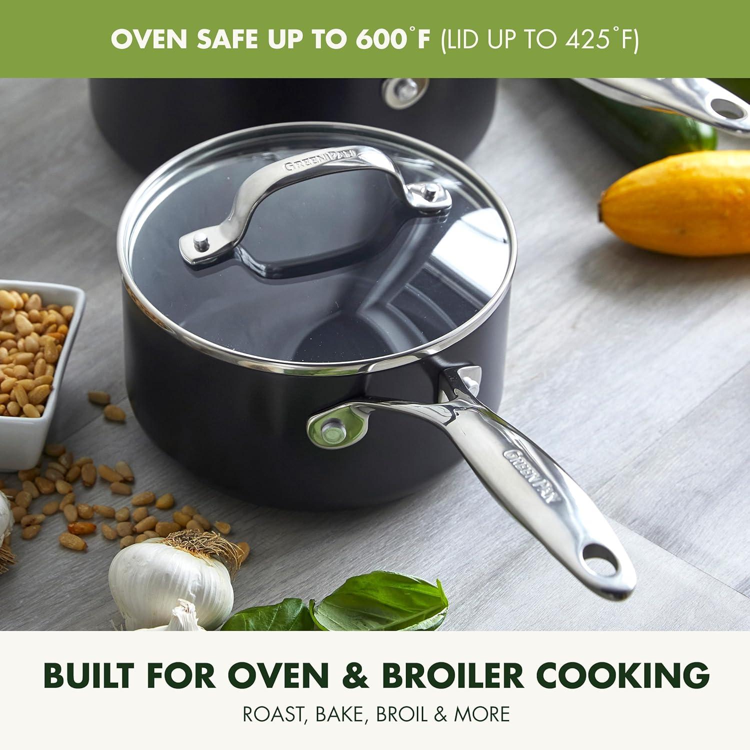 GreenPan Valencia Pro Healthy Ceramic Nonstick 2qt Saucepan With Lid