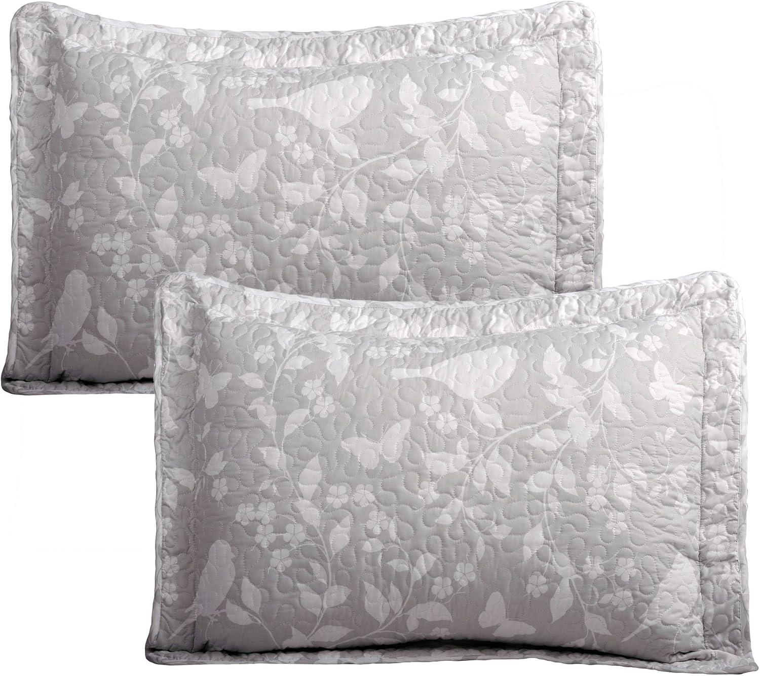 Birdsong Floral Microfiber Quilt Set