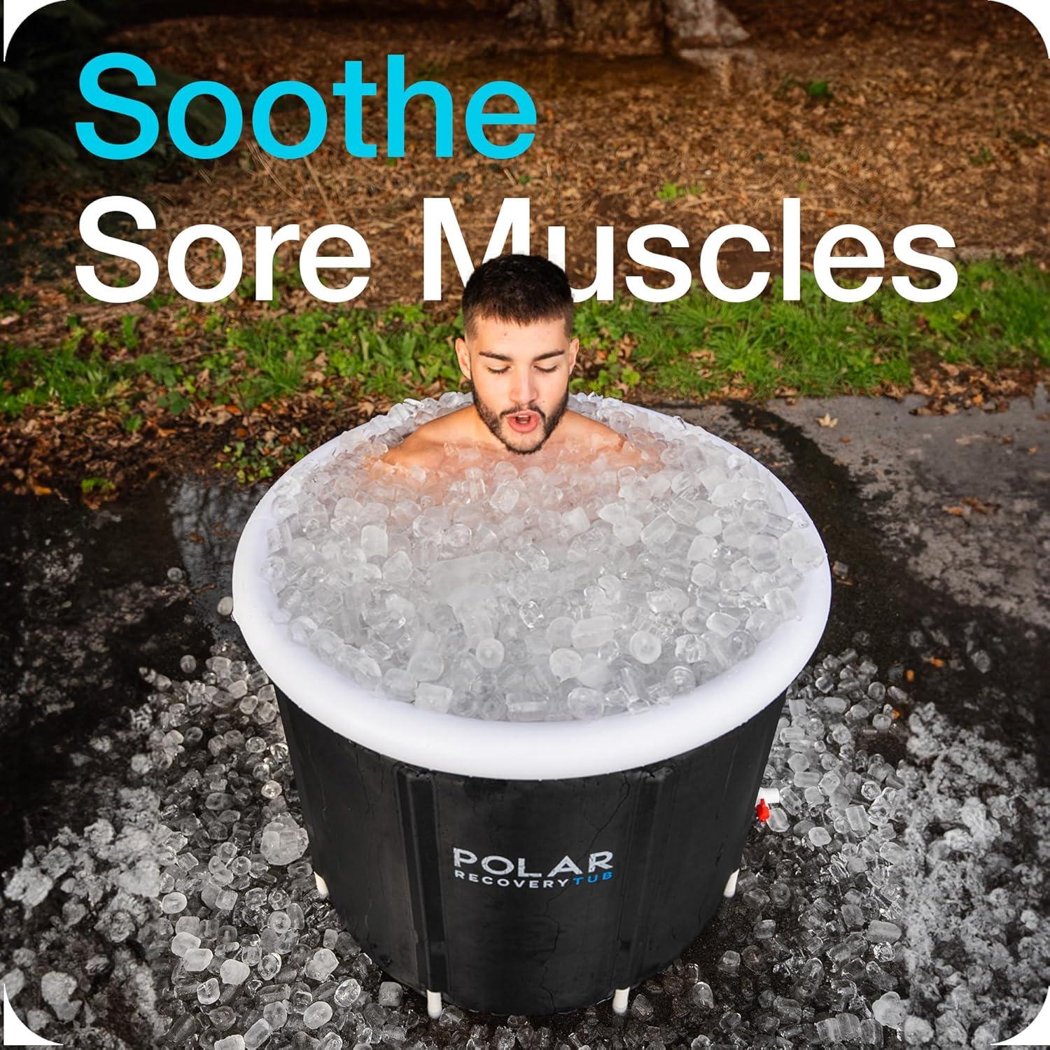 Tub/Portable Ice Bath for Cold Water Therapy Training/an Ice Bathtub for Athletes - Adult Spa for Ice Baths and Soaking - Outdoor Cold Therapy tub (Black XL)