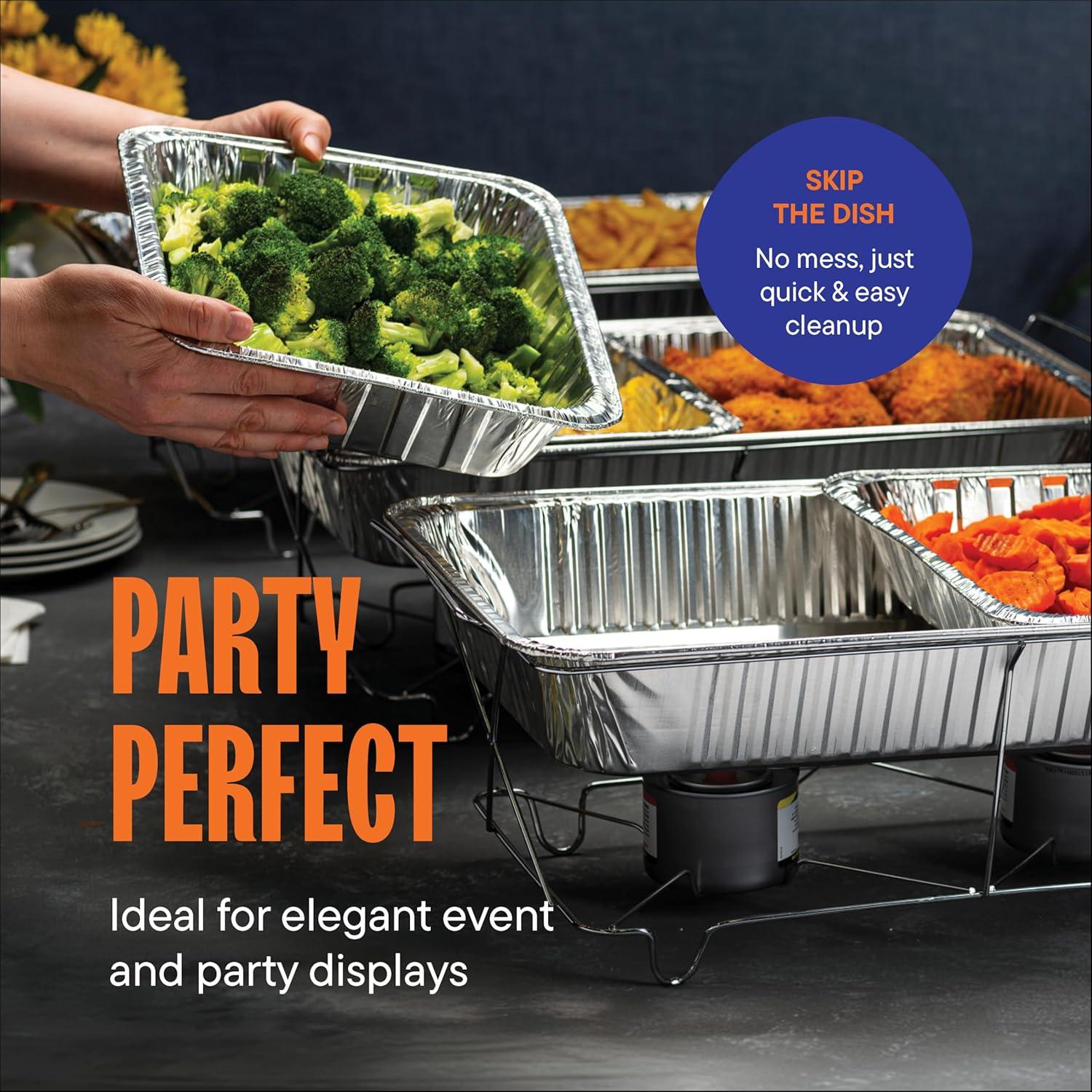 Aluminum Pans 9x13 Disposable Aluminum Foil Pans [30-Pack] Large Baking Pan Trays - Heavy Duty Tin Tray Half Size Chafing Dishes. Food Containers for Roasting, Cooking, Heating or Steam Table