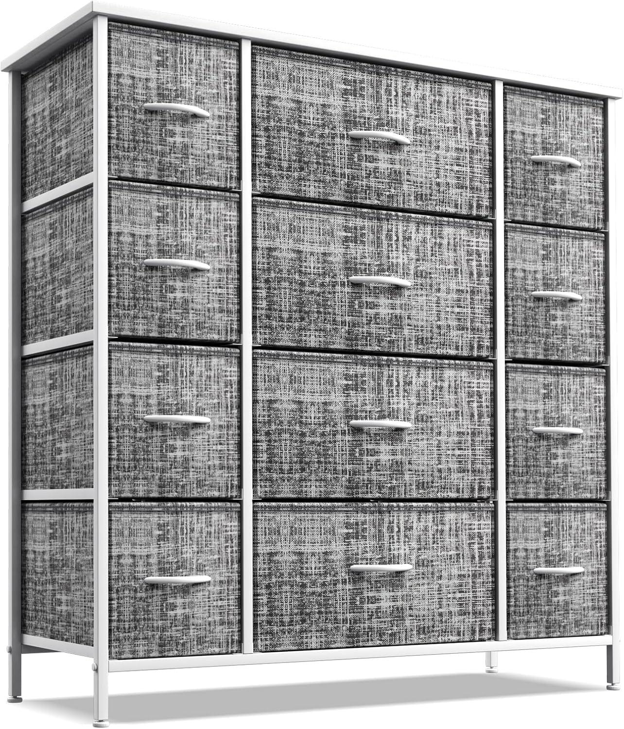 Sorbus 12 Drawers Dresser with Steel Frame and Wood Top