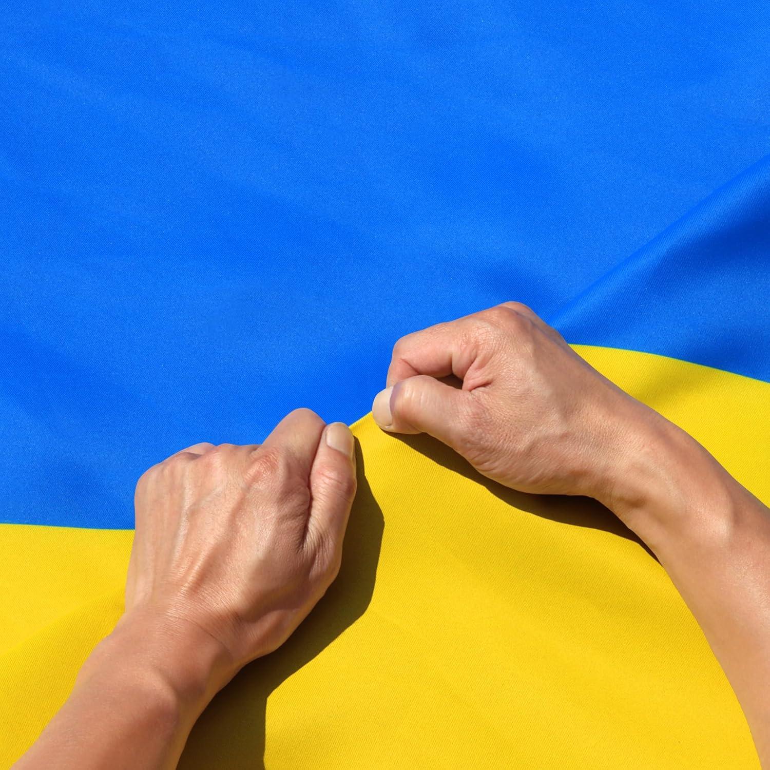 Anley Rip-Proof Double Sided 3-Ply Ukraine Flag 3x5 Ft - The Strongest Longest Lasting Ukrainian National Flag 3X5 Ft