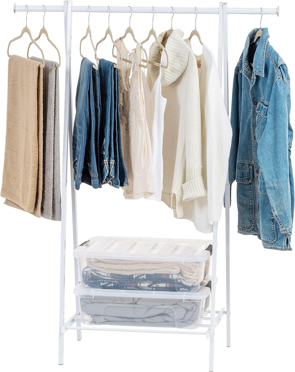 IRIS USA Free-Standing Clothing Rack, Metal Garment Rack