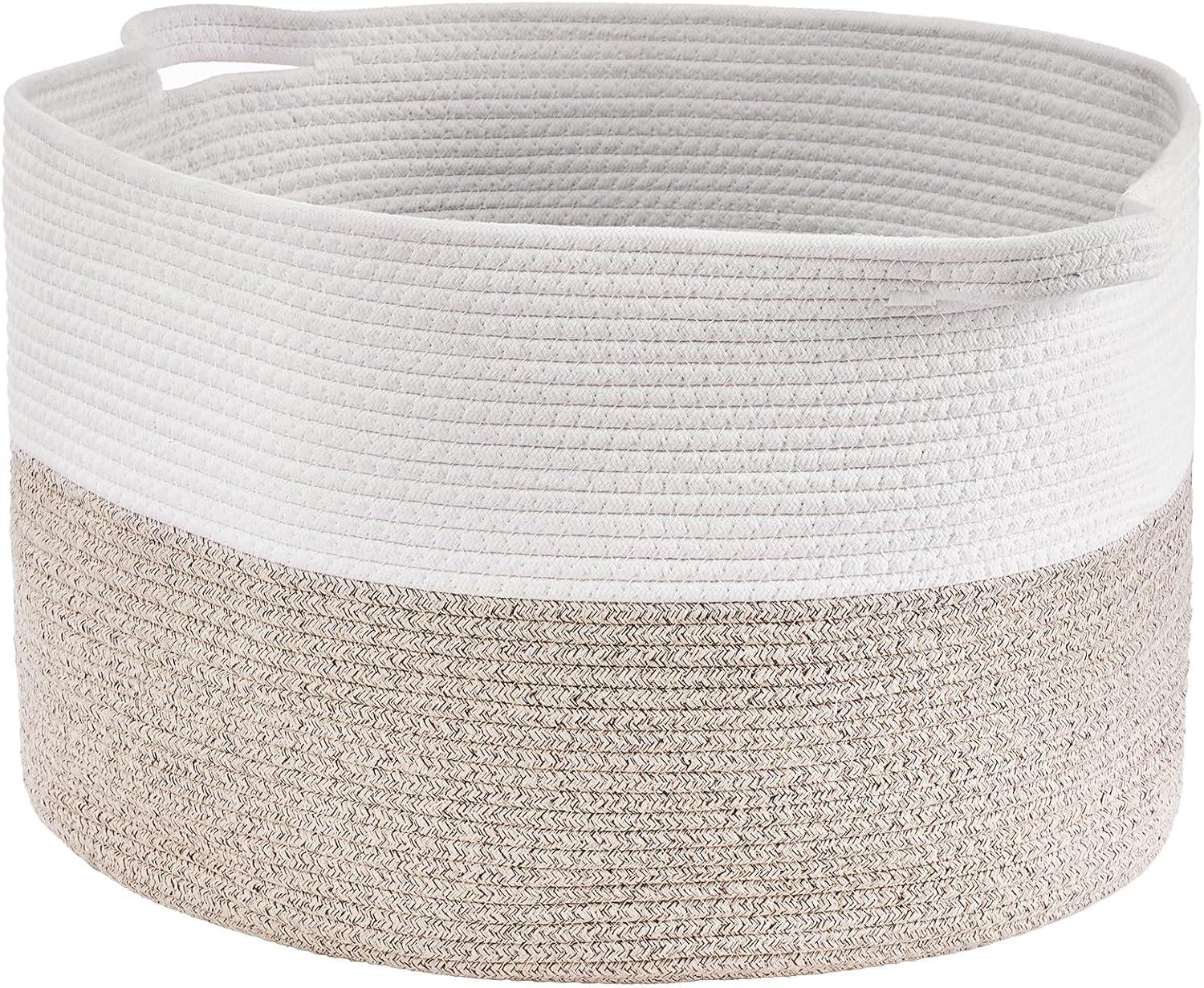 VEVOR Cotton Rope Storage Basket 67L Woven Blanket Basket 20 x 20 x 13 in