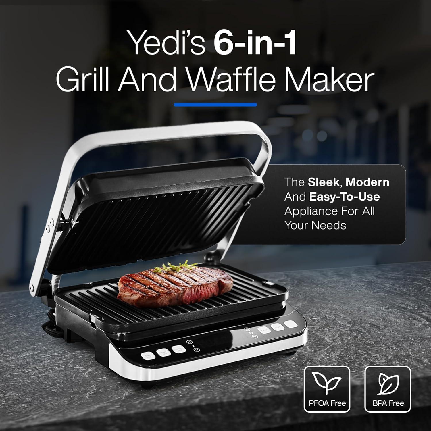 Yedi Houseware Yedi Total Package 6-in-1 Digital Indoor Grill and Waffle Maker | Wayfair