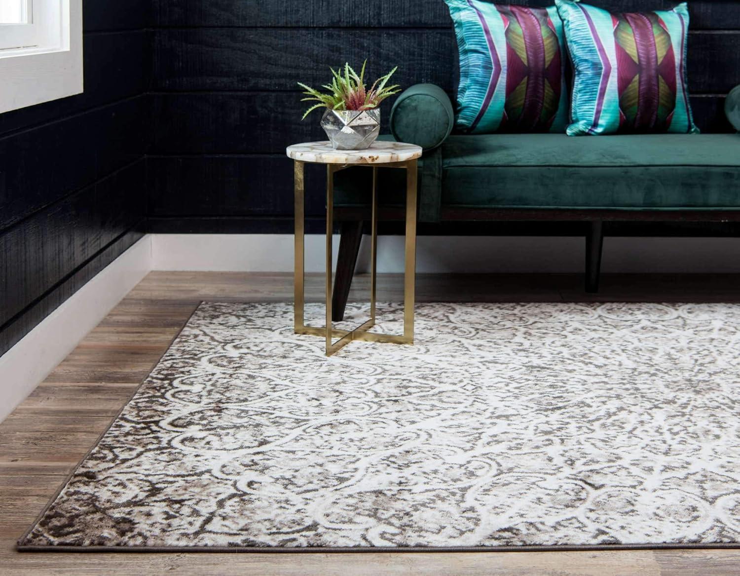 Unique Loom 4' 0 x 6' 0 Sofia Grace Brown Area Rug