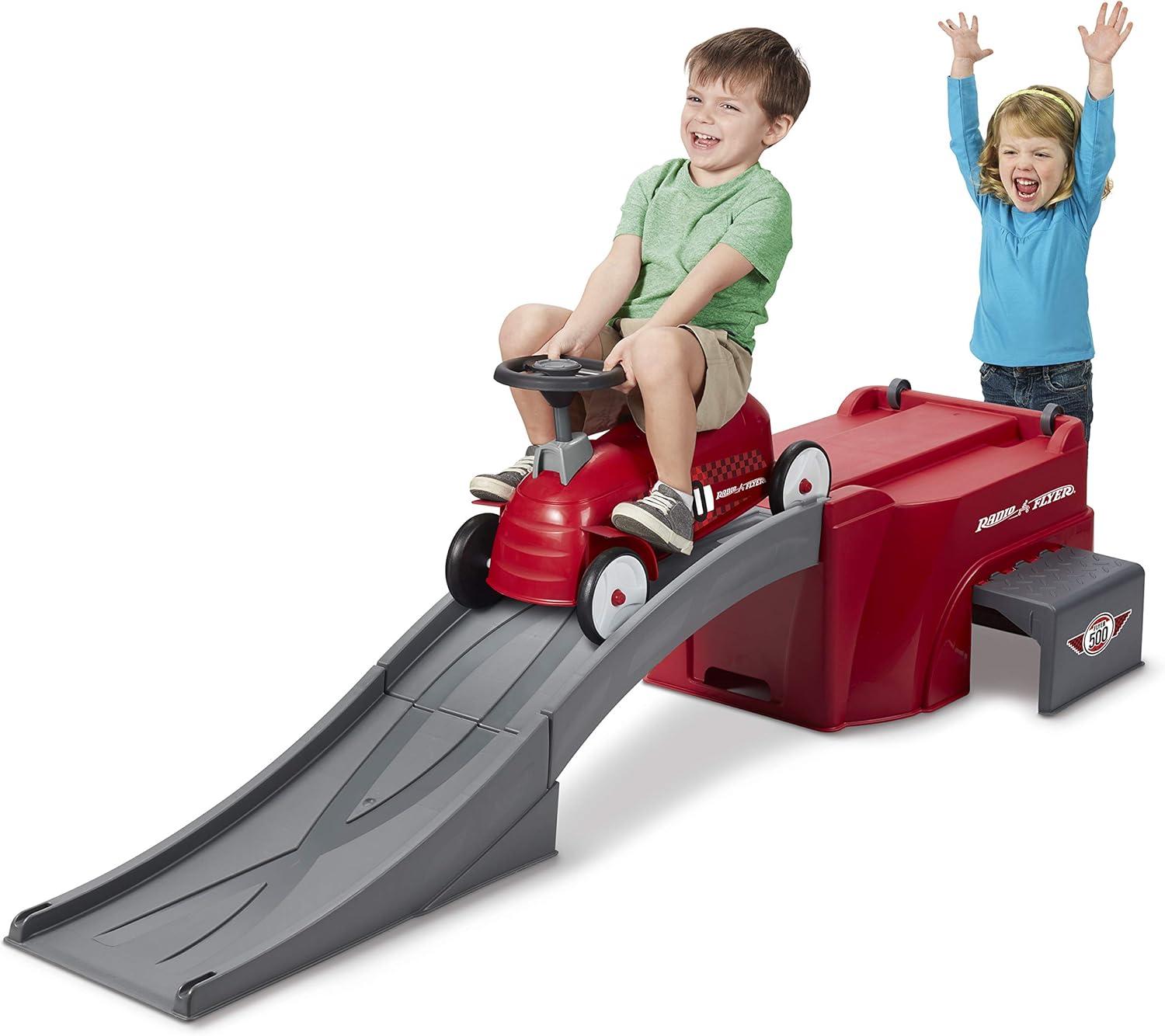 Radio Flyer 500 Toddler Ride On Toy with Ramp and Easy Storage Design for Kids, Outdoor Recreation, Activities, and Sports, Red