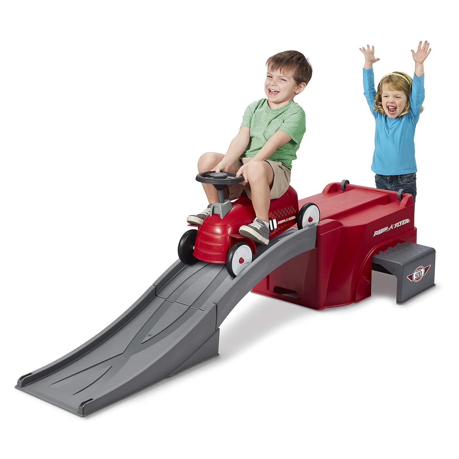 Radio Flyer 500 Toddler Ride On Toy with Ramp and Easy Storage Design for Kids, Outdoor Recreation, Activities, and Sports, Red