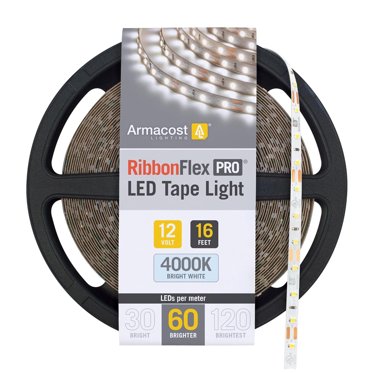 RibbonFlex Pro, 12V, 4000K, 60LEDs/M, IP20, 10M Under Cabinet Tape Light