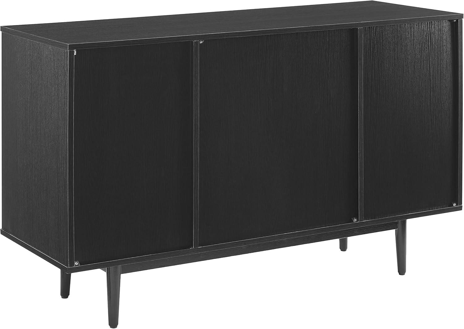 Liam Black Mid-Century Modern Wine Storage Sideboard