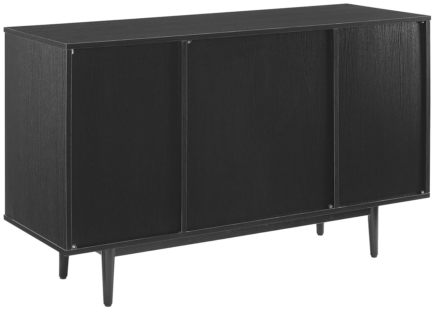 Liam Black Mid-Century Modern Wine Storage Sideboard