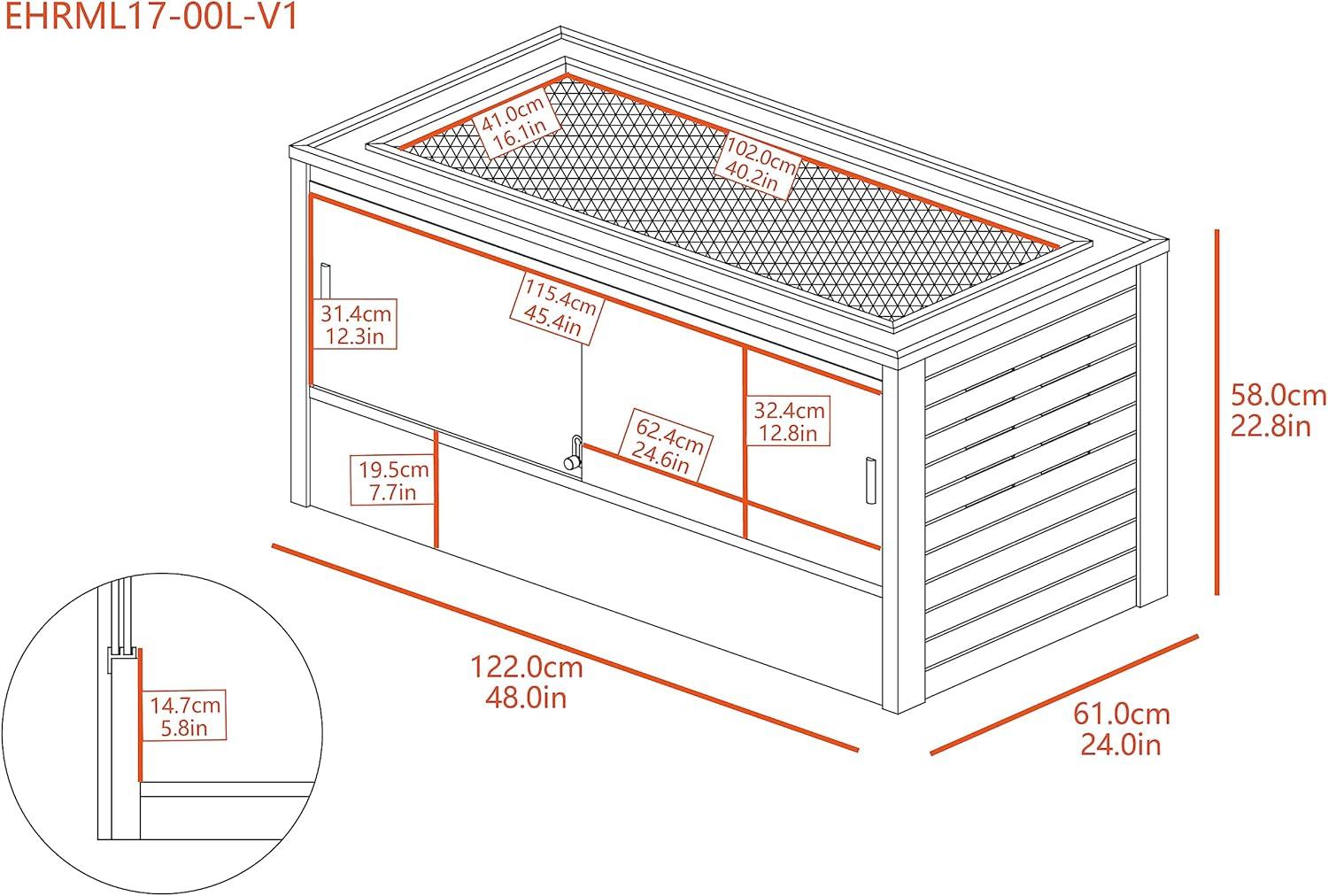 New Age Pet® ECOFLEX® 48 in. Mojave Reptile Terrarium Lounge - Durable Composite Habitat with Ventilated Side Panels, Removable Sliding Glass Doors and Mesh Screen Top for UV/Heat Lamp Setup