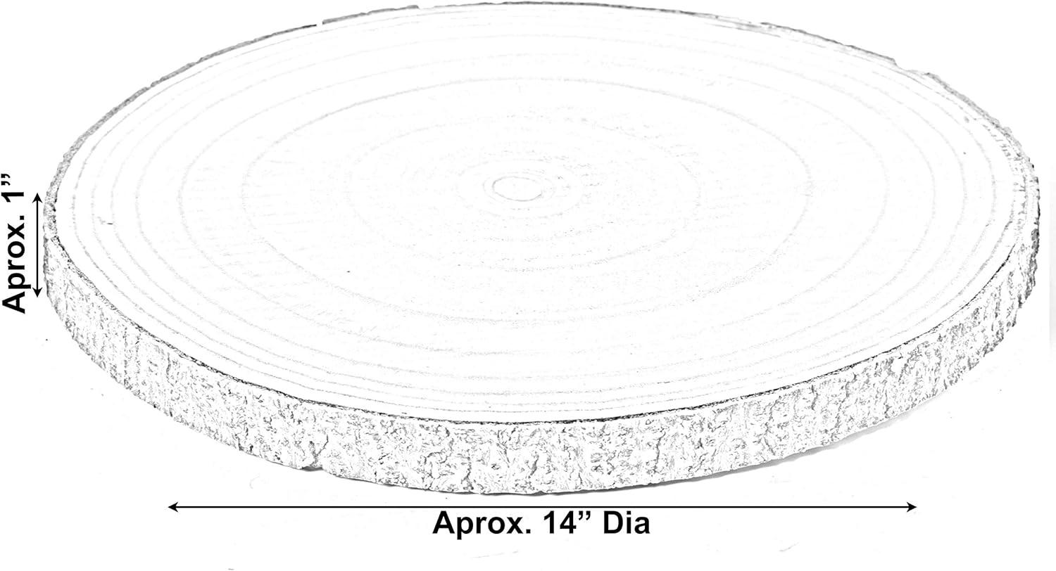 Vintiquewise Barky Natural Wood Slabs Rustic Ornament Slice Tray Table Charger - Approximately 14 Inch Dia